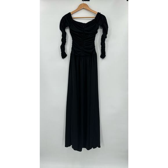 Tanya Taylor ​Marla Ruched Maxi Fit and Flare Dress in Black Size 0 NWT - Picture 6 of 9